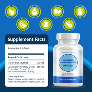 Fast Whitening Adult Skin Liposome <strong>L</strong>-<strong>Glutathione</strong> <strong>Softgels</strong> Vitamin Supplements Collagen Beauty Vitamin Adult Beauty - Product Image 2