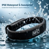 Bracelet en silicone NFC réglable, réutilisable et étanche, NTAG213 13,56 MHz RFID ISO SIKA SK20005, mini-étiquette pour contrôle d'accès en hôtel