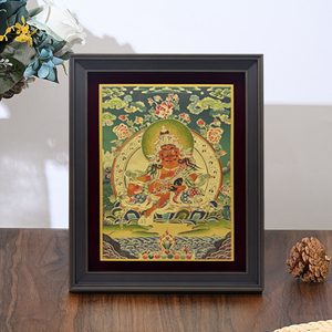 Cadre photo en bois <span class=keywords><strong>foncé</strong></span> avec passe-partout en velours rouge, support de présentation pour art bouddhiste, décoration de bureau et de maison, cadre de table - Product Image 1