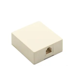 RJ11 Single Hole Telephone Junction Box 6P4C Telephone Distribution Box Surface Box with Screw Adhesive