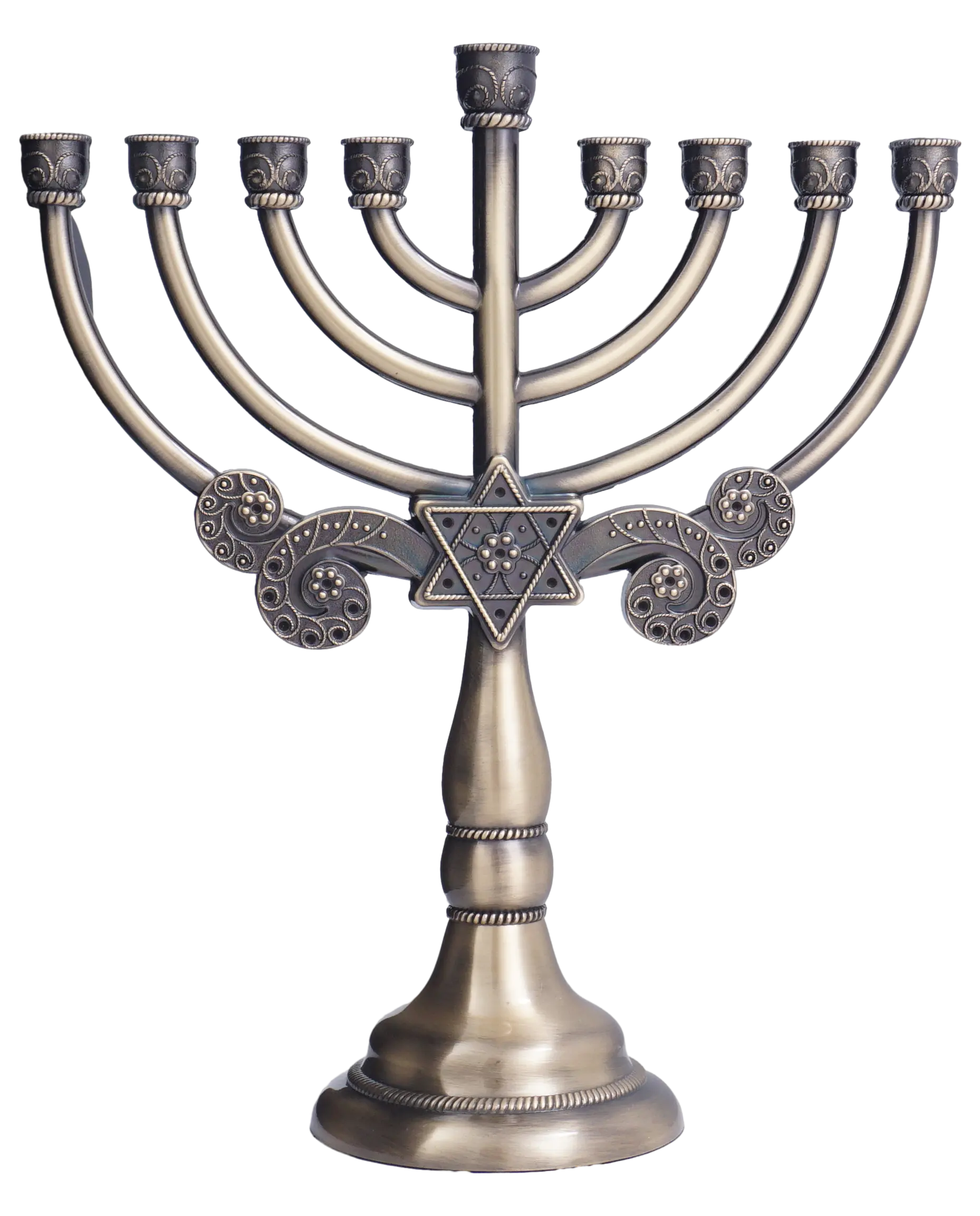 9 arms metal mumluk Judaica Hanukkah 12 Tribes altın menorah mumluk düğün ev için dini masa Centerpieces