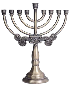 Israel Jerusalem Menorah 9 Branch Star Silver Menorah Candle Stand Custom Polished Menorah Hanukkah