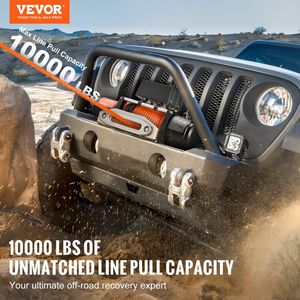 Cabrestante eléctrico Vevor de 10000 lb con cuerda sintética de 12V de acero y control remoto inalámbrico para grúas - Product Image 3