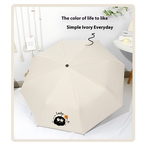 Ombrello a vento automatico crema da donna Design fresco pieghevole per studenti a doppio scopo parasole da pioggia protezione solare protezione solare - Product Image 3