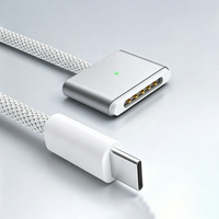 Kabel Pengisian Cepat Type-C Male ke Mag 3 PD140W untuk Macbook 5A Dudukan Pengisi Daya Magnetik Nirkabel untuk Mac Pro 14/16 Air 13/15 M2 M3