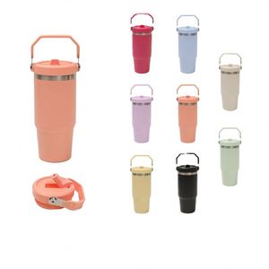 Gobelet isotherme à double paroi de 20 oz avec couvercle à paille et poignée de transport, sans BPA, tasse portable qui s'adapte parfaitement au porte-gobelet de voiture - Product Image 4
