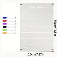 Calendrier magnétique effaçable à sec réutilisable avec logo personnalisé Planificateur de réfrigérateur en acrylique transparent Calendrier mensuel