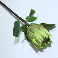 Fleur artificielle verte en soie King Protea pour la maison Centre de table Hôtel Arrangements de mariage Fête des mères Saint Valentin