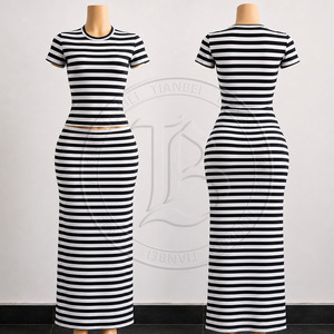 Completo Set Estivo 2026 Nuovi Arrivi Abbigliamento <span class=keywords><strong>Donna</strong></span>: Top Corto Personalizzato e Pantaloncini con Coulisse a Strisce Laterali - Tuta Sportiva Streetwear - Product Image 6