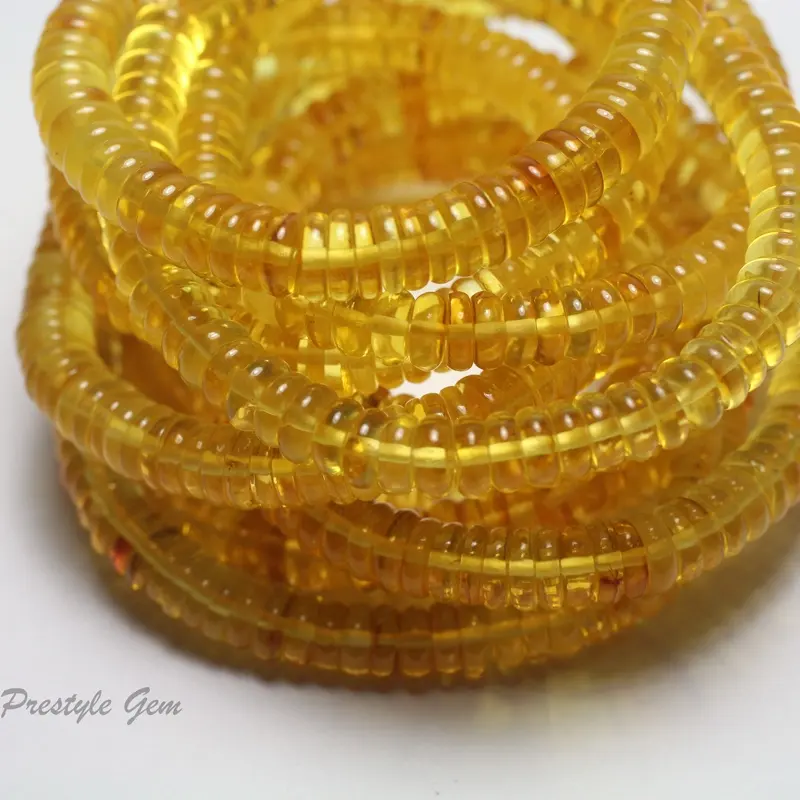 थोक प्राकृतिक बाल्टिक सागर सोने एम्बर चिकनी rondelle ढीला मोती कंगन गहने बनाने के लिए DIY डिजाइन उपहार