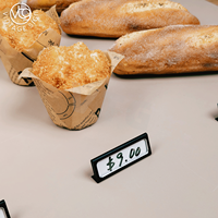 Porte-cartes de prix en acier inoxydable pour table avec insert en papier remplaçable, cadre d'affichage de prix manuscrit pour café et restaurant