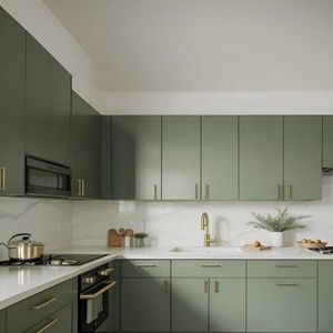 Gabinetes de cocina modernos de lujo de gama alta CBMmart con encimeras de piedra de mármol, mesa de isla, almacenamiento de madera, servicio integral - Product Image 1