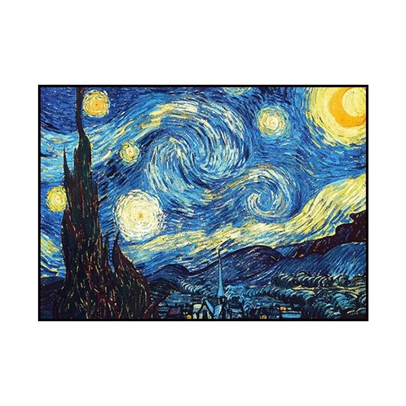 Riproduzione personalizzata dipinta a mano notte stellata da Vincent Van Gogh dipinti Post-impressionismo arte della parete incorniciata per la casa