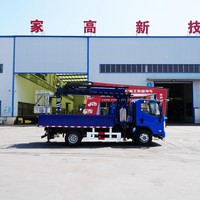 Truk Kargo ISUZU 6.3 Ton dengan Crane Lengan Lurus Diesel untuk Konstruksi - Promo!