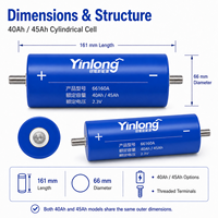 Sel Baterai Yinlong Altairnano LTO 2.3V 40Ah 45Ah 25000 Siklus -40 ° Pengisian Cepat C untuk Penyimpanan Energi Rel Transit Start Stop