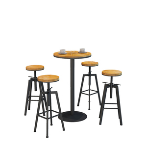 โต๊ะบาร์และเก้าอี้เหล็กเชิงพาณิชย์แบบแคบติดผนังสำหรับใช้ในบ้านร้านชานม - Product Image 5