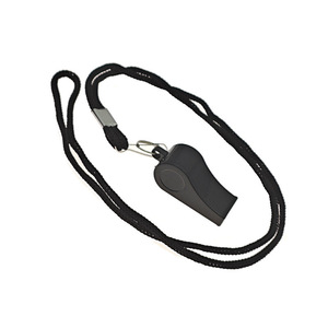 Silbato de plástico negro con cordón para porristas y árbitros deportivos - Product Image 4
