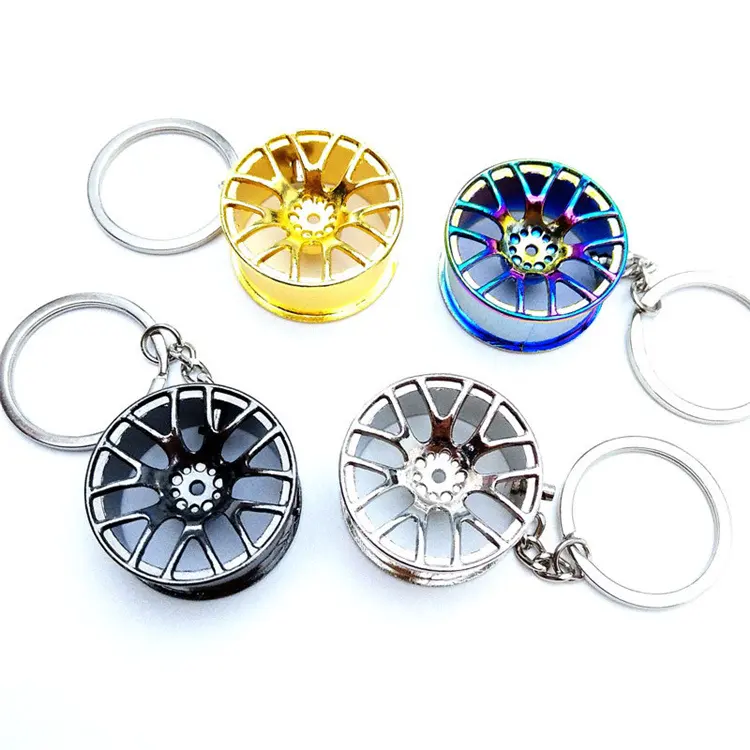 Promotion Wheel Hub Metal Keychain for Men Car Keyring Turbocharged Key Chain