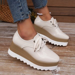 Nuove <span class=keywords><strong>scarpe</strong></span> da donna <span class=keywords><strong>con</strong></span> <span class=keywords><strong>zeppa</strong></span> <span class=keywords><strong>con</strong></span> punta rotonda e Muffin <span class=keywords><strong>con</strong></span> <span class=keywords><strong>zeppa</strong></span> a fondo spesso <span class=keywords><strong>scarpe</strong></span> Casual da donna in stile britannico - Product Image 2