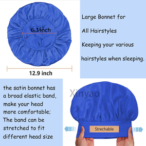 Custom Logo Satin Bonnet Sleep Cap for Women Large Wide Soft Band Sleep Bonnet for Curly <strong>Hair</strong> Multi-Purpose <strong>Hair</strong> <strong>Care</strong> <strong>Styling</strong> - Product Image 2