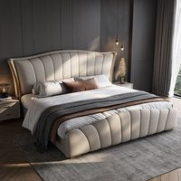 Modernes Italienisches Quiet-Luxury Polsterbett in Anthrazit - Premium Lederbettgestell in Queen-Size - E0-Zertifiziert Direkt ab Werk