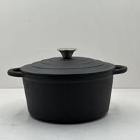 Casserole ronde en fonte pré-assaisonnée, vente en gros, pot à ragoût, pot à soupe à double anse, casserole