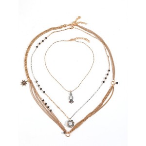 Nouvel ensemble de colliers multicouches tendance bohème faits main, style vacances d'été, avec pendentif montre de poche étoile - Product Image 5