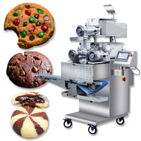 Máquina automática de llenado de chocolate y galletas de doble color, tres tolvas de acero inoxidable para uso en restaurante, nuevo usado