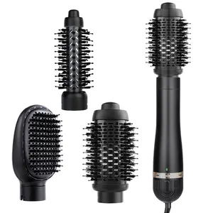 Preço de fábrica 3 em 1 Cabelo elétrico profissional Rotating Portable Hot Heat Air Comb straightener Blow salon Dryer Brush