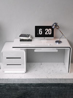 Bureau d'ordinateur pour la maison, petit appartement, chambre, finition minimaliste, bureau d'étude, blanc, simple, réglable pour ordinateur portable