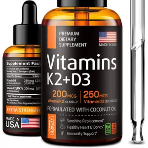 beyin takviyesi vitaminler Suppliers-Özel etiket vitamini D3 + K2 sıvı damla ile hindistan cevizi yağı için kemikleri destekler ve kalp ve Boost bağışıklık sistemi