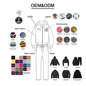 Survêtement Survêtement Surdimensionné Unisexe de Haute Qualité Personnalisé en Coton avec Broderie de Logo Empilé Pantalon de Survêtement Évasé et Ensembles de Sweat à Capuche - Product Image 3