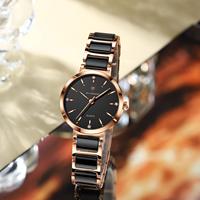 Montre analogique à quartz pour femme Poedagar 505, boîtier élégant en acier inoxydable rose, bracelet en acier inoxydable, étanche 30 m
