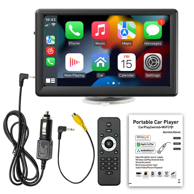 Lettore MP5 GPS portatile 7 pollici Wireless Display auto con Carplay Touch Screen lettore Dvd per auto lettore Audio Radio