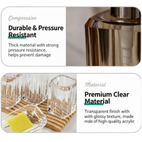 Ensemble d'accessoires de salle de bain en acrylique transparent épais |   Distributeur de lotion, porte-savon, gobelets et support pour brosses à dents |   pour la maison et l'hôtel