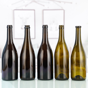 350ML 750ML 1500ML vetro marrone bottiglie di vino Vodka vuoto verde scuro riutilizzabile per bottiglia di Champagne con sigillatura in sughero - Product Image 1