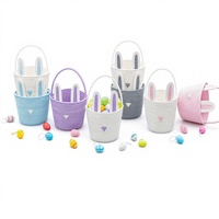 Panier cadeau vide en corde de coton pour la chasse aux œufs de Pâques, pour enfants et bébés, filles et garçons, doux, durable, sûr, décoration festive, cadeau