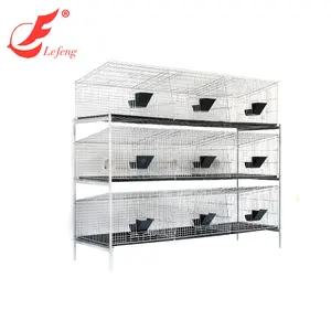 High Quality Rabbit Feeding Cage H Type Three Layer Automatic Drinking Large Size Commercial Anti-rust