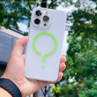 Convient à l'iPhone 16 Pro Max Question Mark Magnetic Phone Case Apple 15 Creative Frosted PC Sheath
