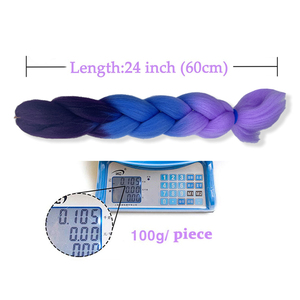 Vente en gros d'extensions de cheveux tressés synthétiques de haute qualité Ombre Crochet matière première 100g 24 pouces Jumbo cheveux tressés synthétiques - Product Image 3