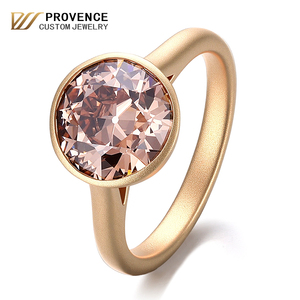 Private Customization 18k gold frosted craft gold <b>ring</b> champagne Round Old european cut lab <b>diamond</b> <b>ring</b> women jewelry - Product Image 1