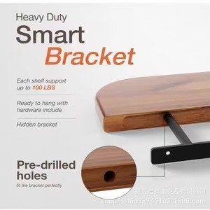 Wooden <b>Wall</b> <b>Mounted</b> <b>Shelf</b> Rectangle Single Layer Hanging Multipurpose For Living Room Bedroom Kitchen - Product Image 4