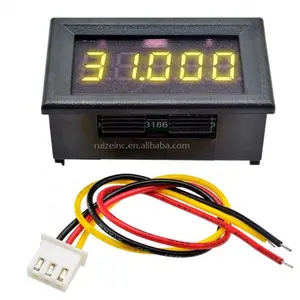 Voltímetro digital com 5 dígitos, voltímetro digital amarelo de led 0-4.3-33v dc, medidor de tensão para painel de carro