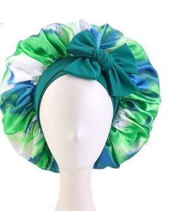 Grands bonnets ajustables avec sangle élastique en satin de soie pour dormir - Product Image 4