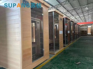 Phòng xông hơi khô hiện đại bằng gỗ tuyết tùng đỏ Hemlock 2 người, bán chạy, sản xuất theo đơn đặt hàng (OEM/ODM) - Product Image 3