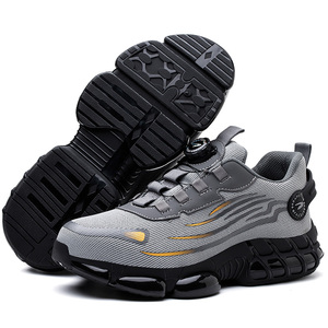 Rotary Button Safety Shoes Men Steel Toe Sneakers Puncture Proof Work Safety <b>Boots</b> <b>Air</b> Cushion Sport Work Shoes Anti-smash <b>Boots</b> - Product Image 2