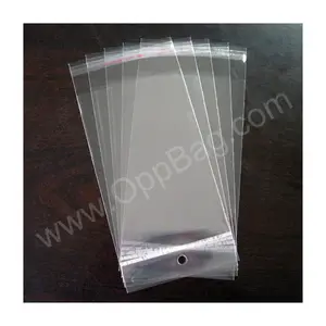 8x17cm 1100 pieces /pack Opp Packing Bags with self adhesive seal with hanging header cello pp bopp transparent plastic