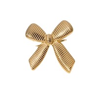 Bague en acier inoxydable anti-ternissement, style INS, tendance vintage, au design unique et rétro, avec nœud rayé en or 18 carats, bijou pour femme