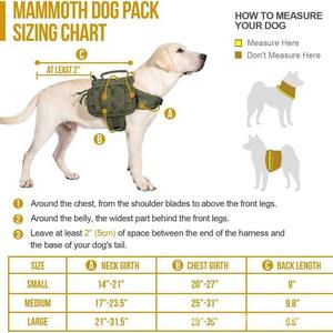 Durable Nylon <b>Dog</b> Backpack <b>Harness</b> for <b>Medium</b> to Large <b>Dogs</b> with Side Pockets for Hiking and Training - Product Image 3