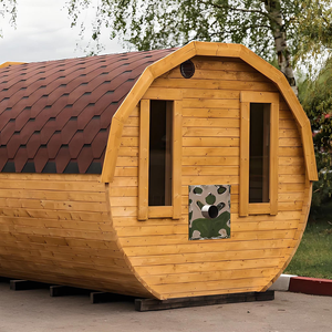 Gỗ Đốt Thùng Tắm Hơi Bán Buôn Di Động Ngoài Trời Phòng Tắm Hơi Rắn Gỗ Tuyết Tùng Màu Đỏ Cho Sân Vườn Sân Sau 4-10 Người - Product Image 6